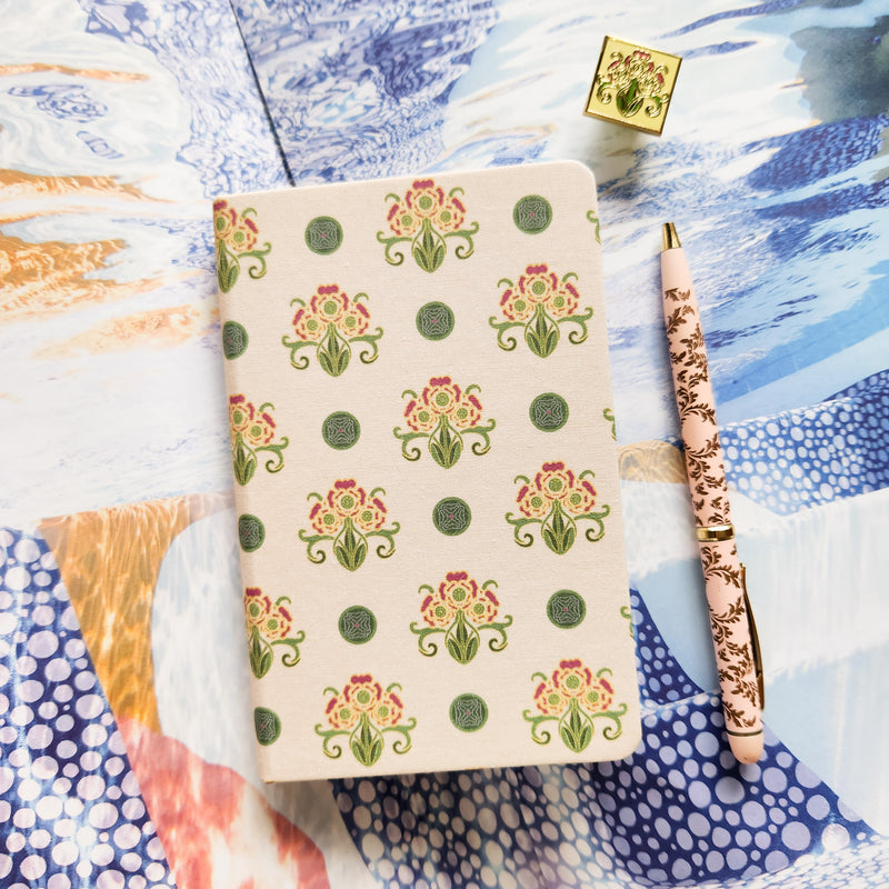 Fabric Cover Pocket Notebook Standing 3 Rose