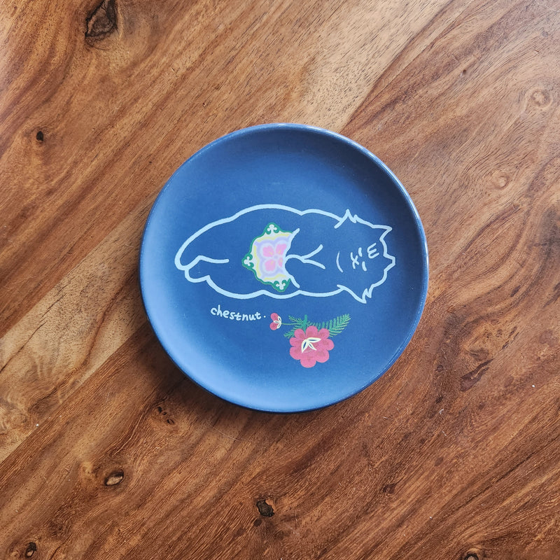 Peranakan Flora & Kitties Mini Bamboo Plates