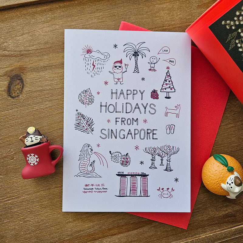 Happy Holidays from Singapore Greeting Card