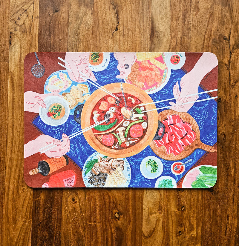PU Leather Placemat Singapore Theme