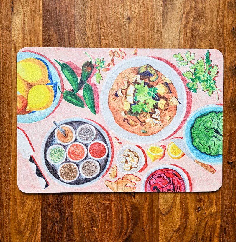 PU Leather Placemat Singapore Theme