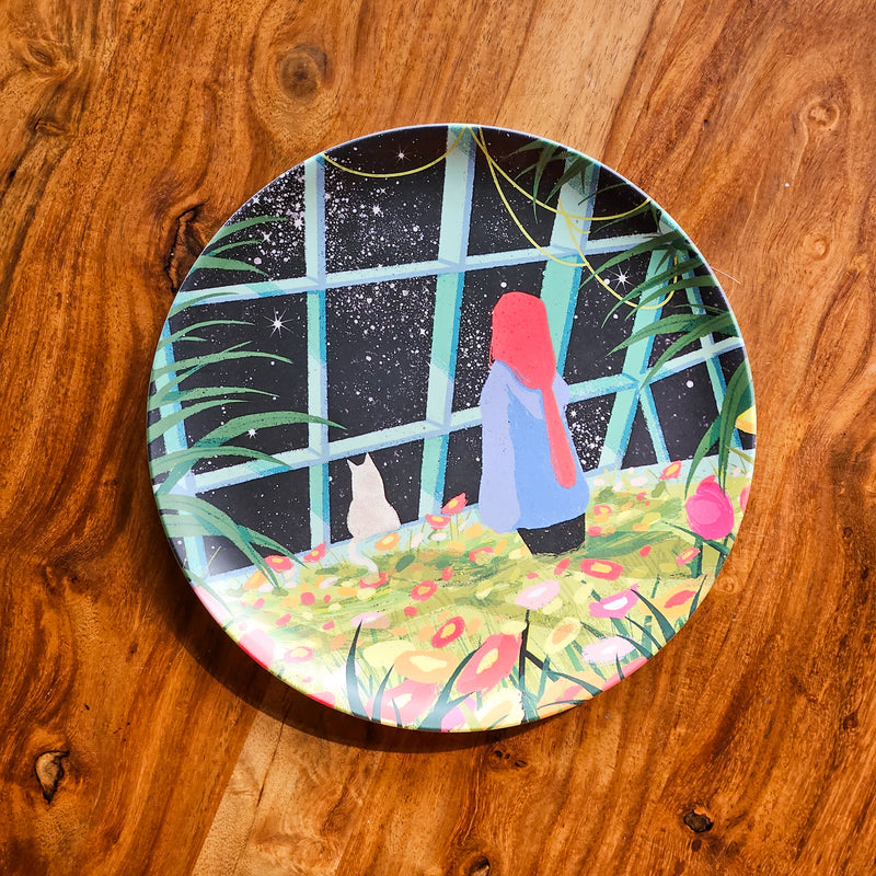 Artsy Girls & their Cats 8" Bamboo Plates