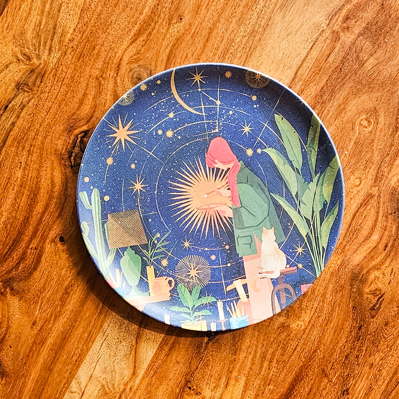 Artsy Girls & their Cats 8" Bamboo Plates