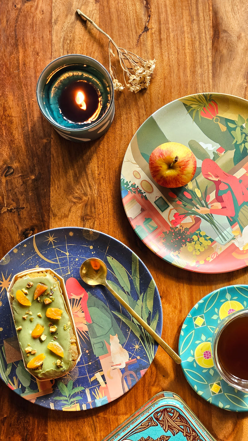 Artsy Girls & their Cats 8" Bamboo Plates