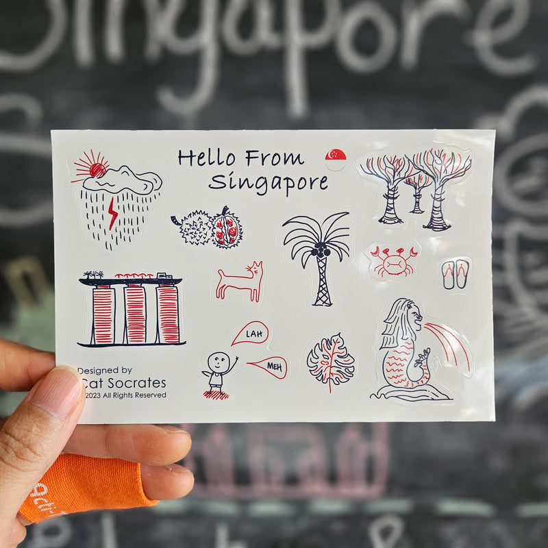 Singapore Icons Waterproof Sticker Set