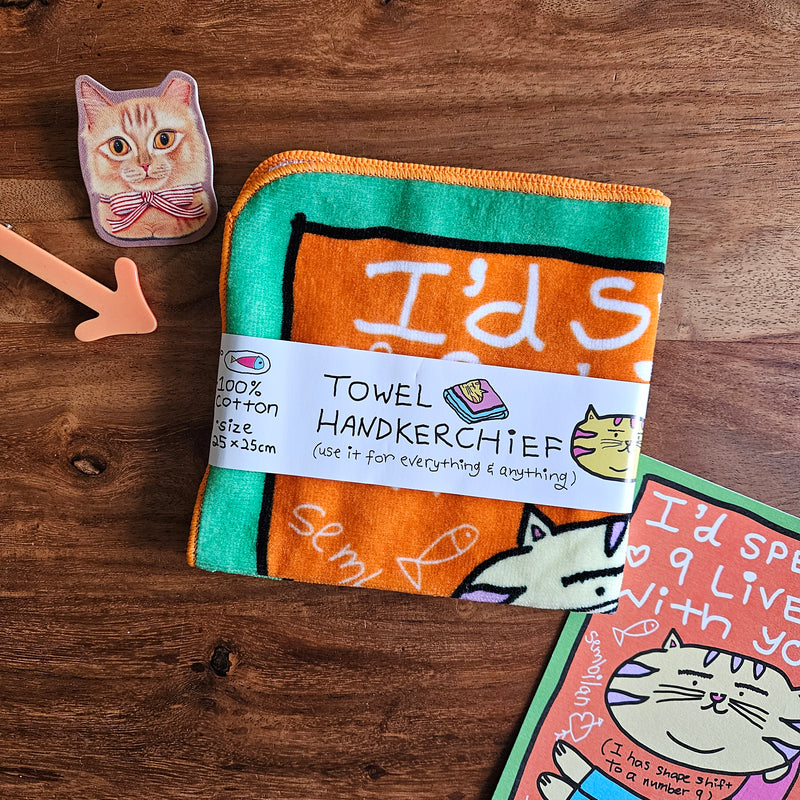 Cat jpeg. Towel Handkerchief