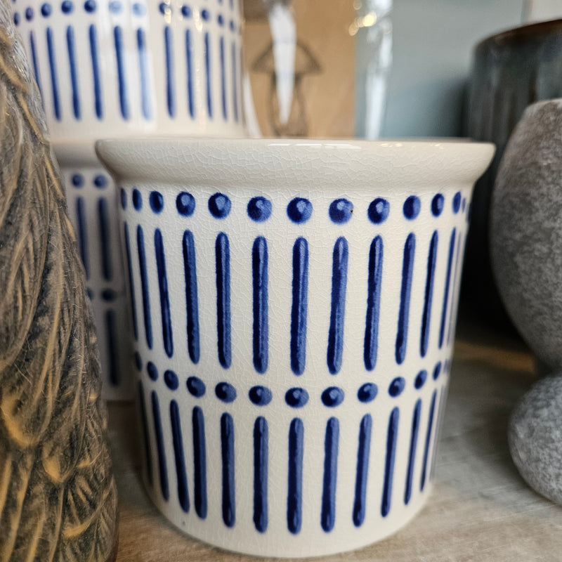 Ceramic Pot with blue print