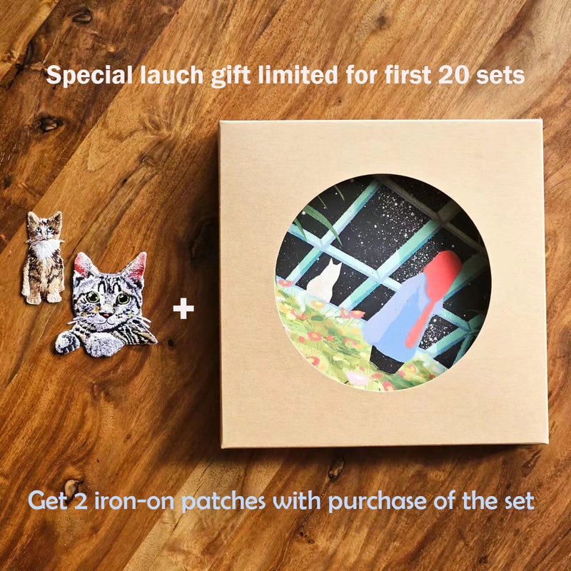 Artsy Girls & their Cats 8" Bamboo Plates
