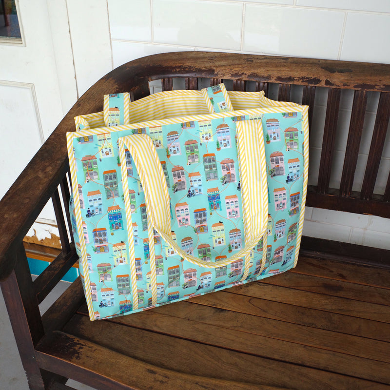 Peranakan Shophouse Carryall Quilted Tote Bag