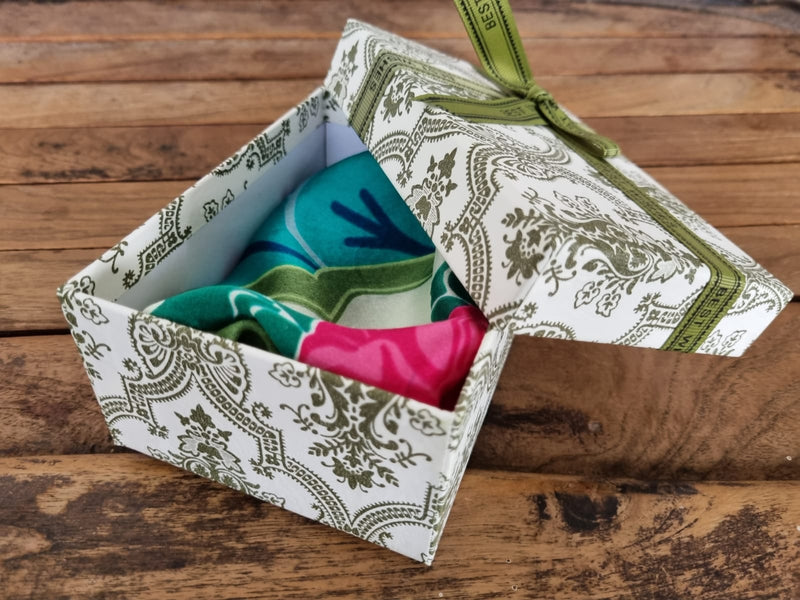 Rose Tile Silk Scarf - Grey