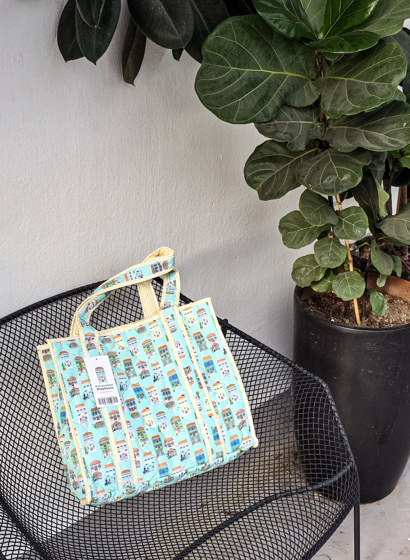 Peranakan Shophouse Carryall Quilted Tote Bag