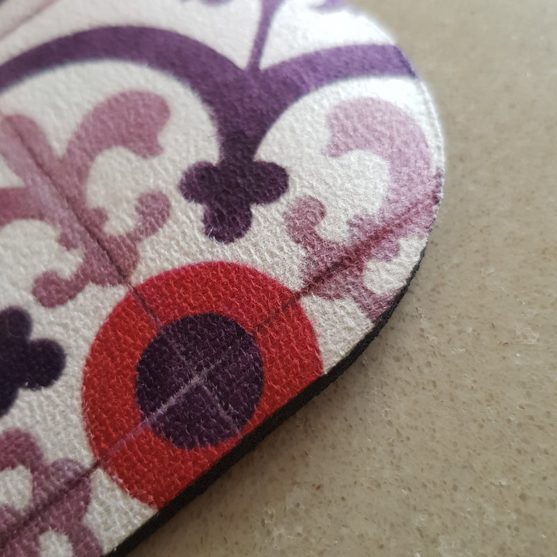 Vegan Suede Yoga Mat - Peranakan tile Brownie