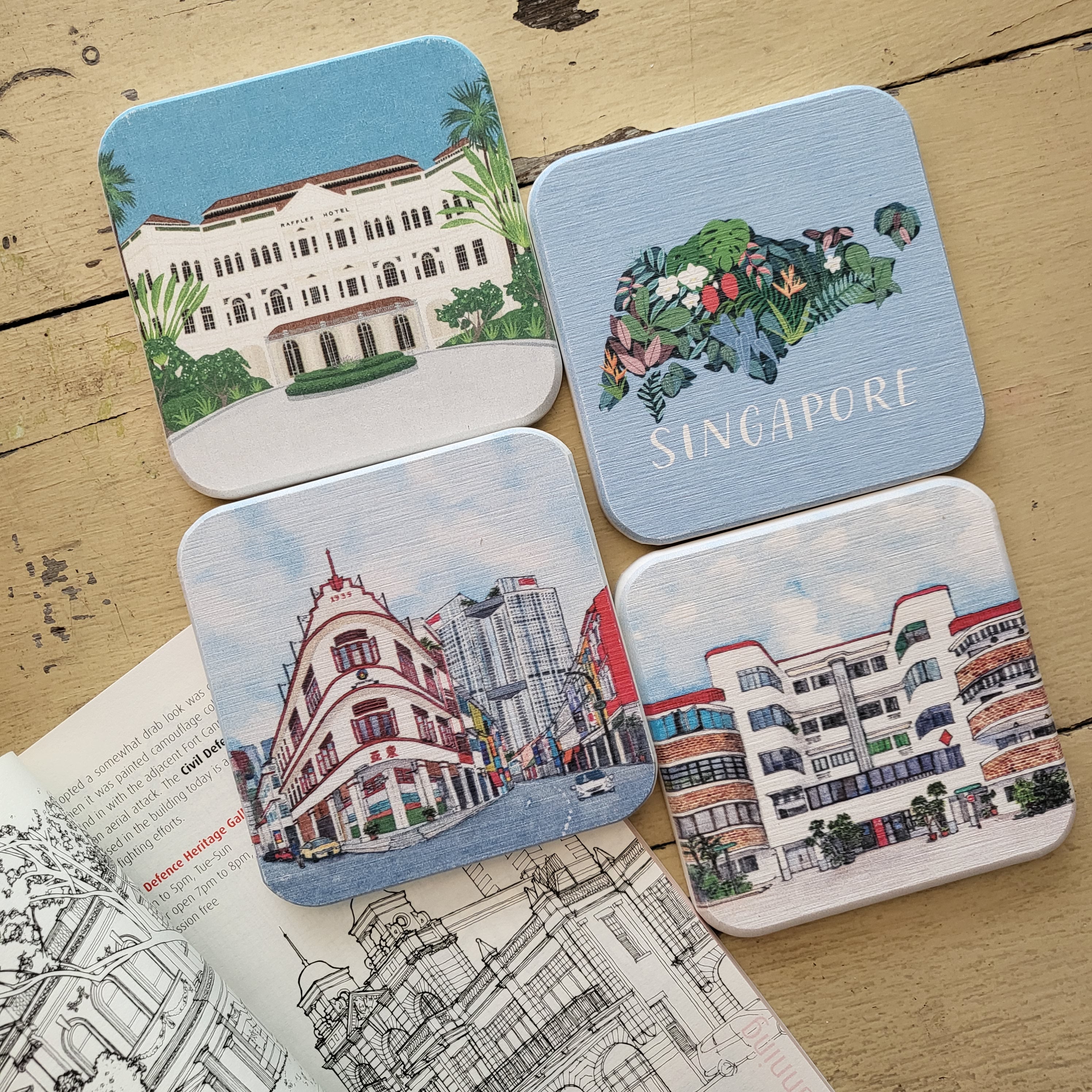 Diatomite Coaster Singapore Landmark Collection