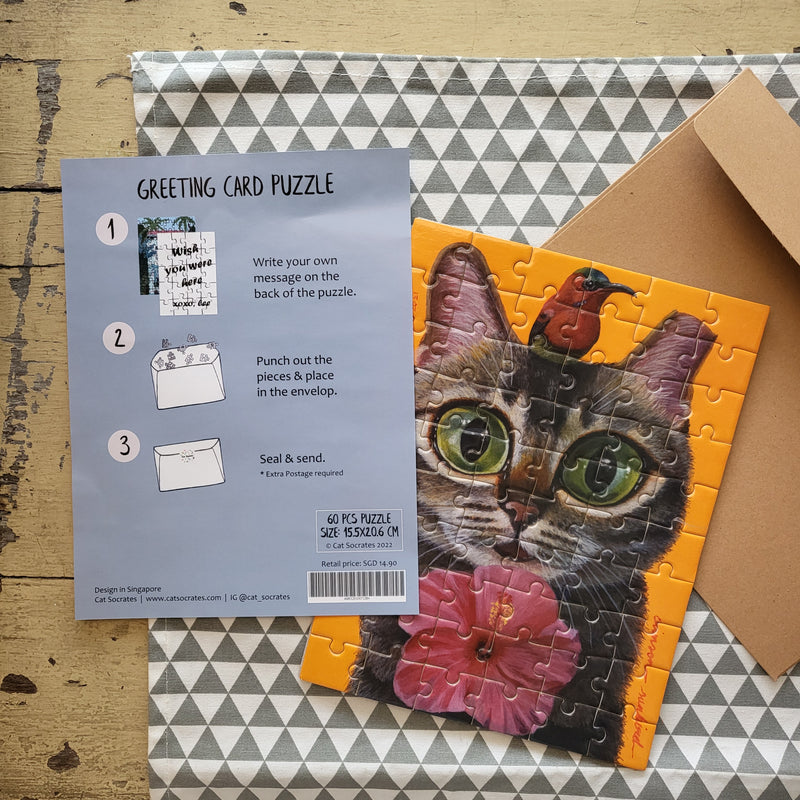 Greeting Card Puzzle - I Met A Cat