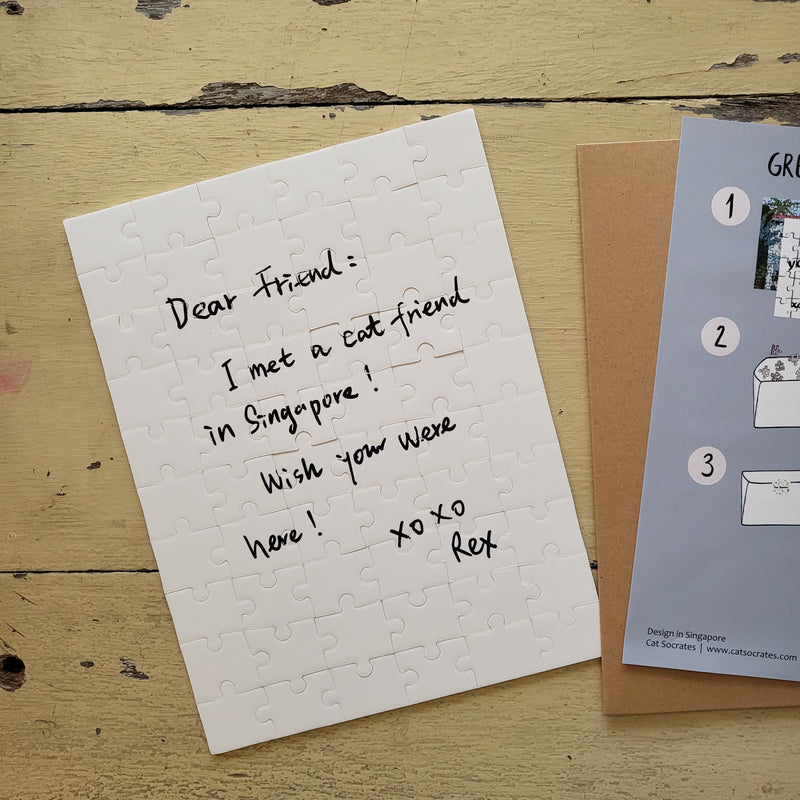 Greeting Card Puzzle - I Met A Cat