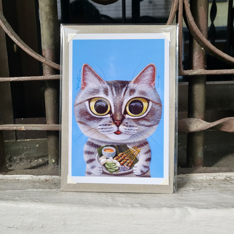 Cats Present Singaporean Food Art Print