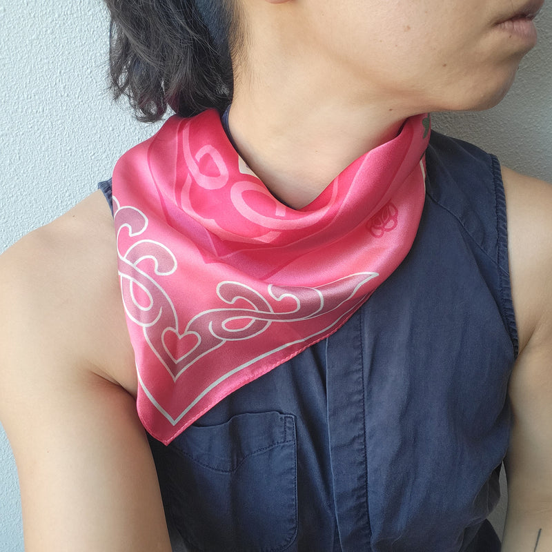 Rose Tile Silk Scarf - Pink
