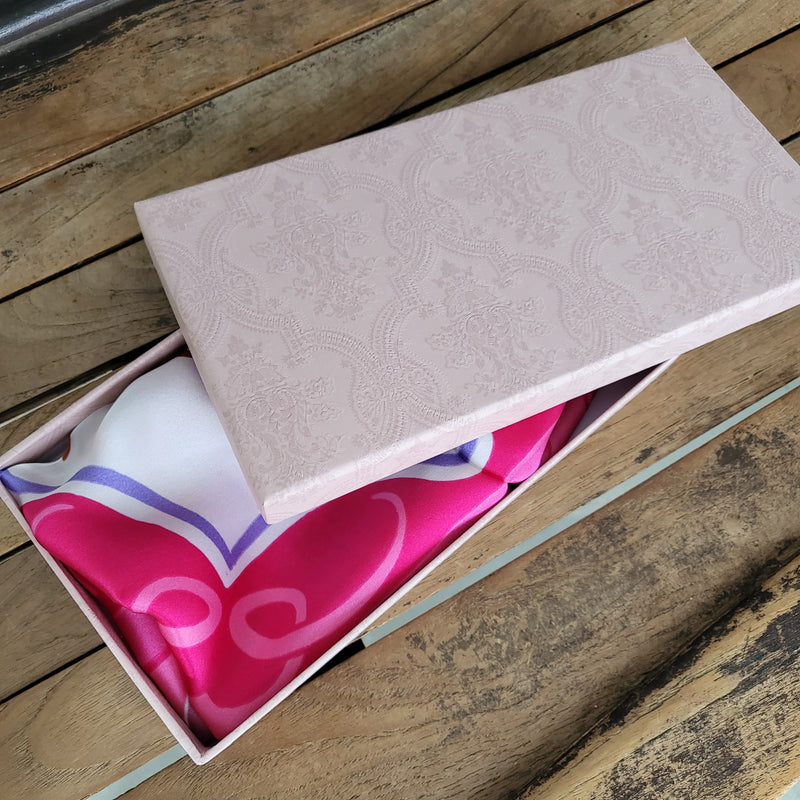 Rose Tile Silk Scarf - Grey