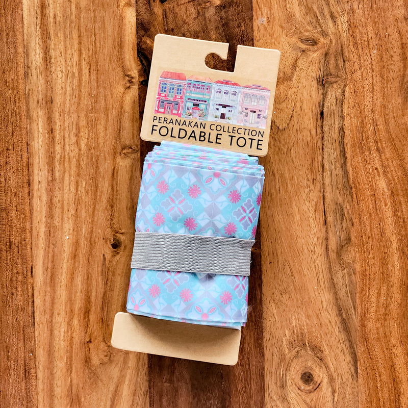 Instantly Fold Shopper Bag Mint Tile