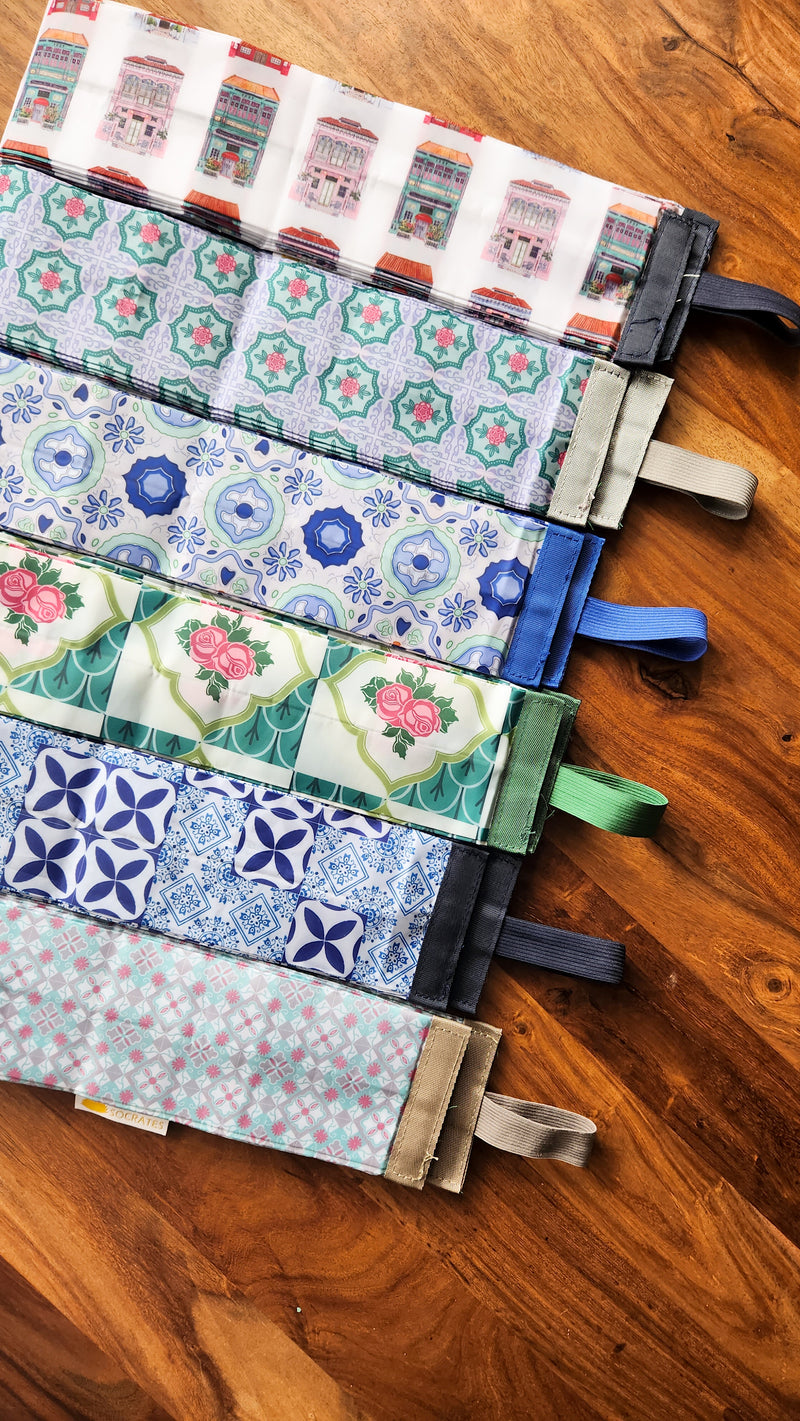 Instantly Fold Shopper Bag Mix Blue Tile