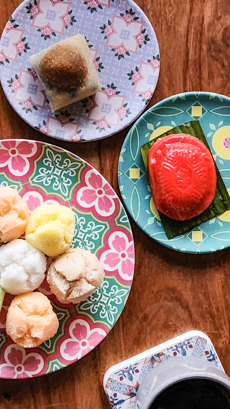 Peranakan Tile Bamboo Plate - Plum Blossom