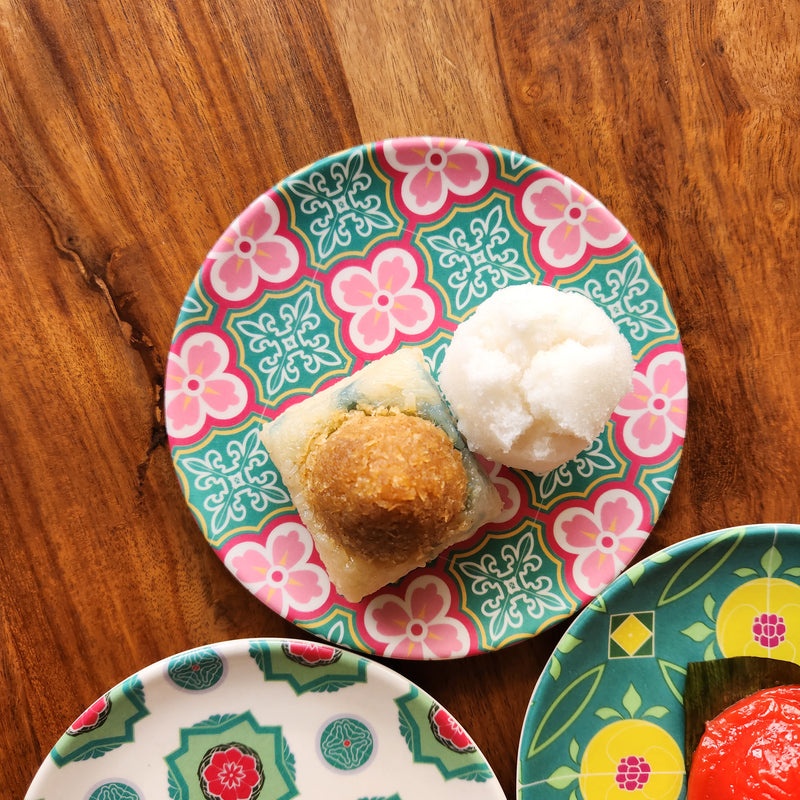 Peranakan Tile Bamboo Plate - Plum Blossom