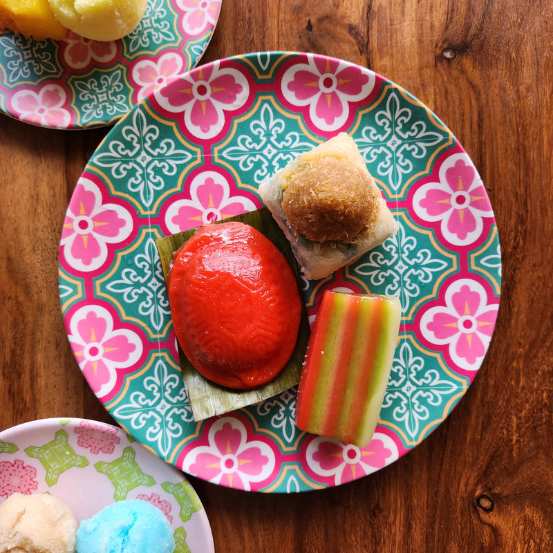 Peranakan Tile Bamboo Plate - Plum Blossom