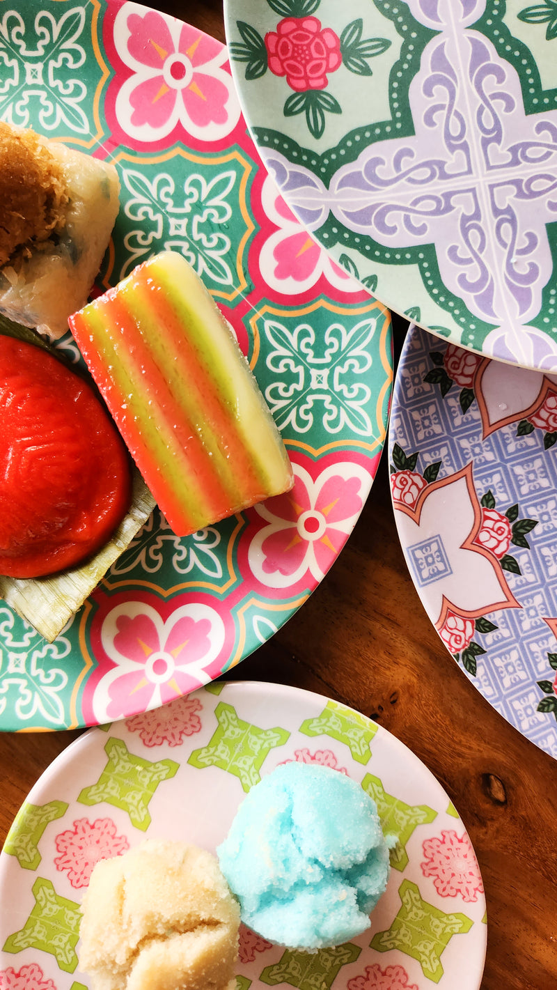 Peranakan Tile Bamboo Plate - Plum Blossom