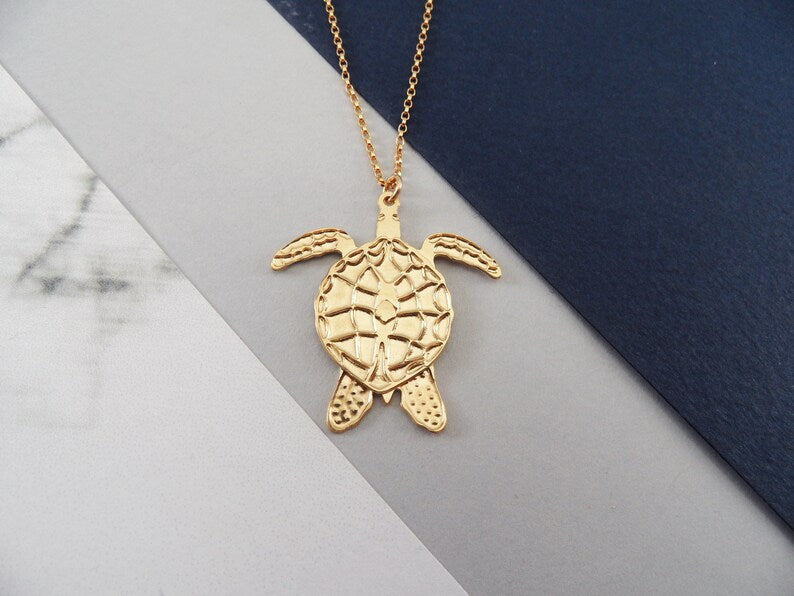 Sea turtle layered necklace