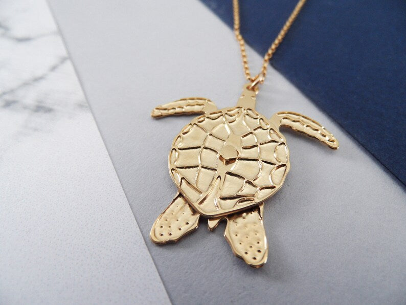 Sea turtle layered necklace