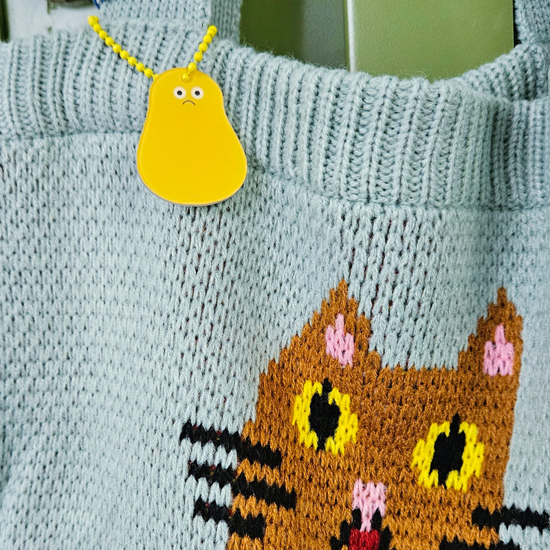 Knitted Tote Bag Sitting Fat Cat