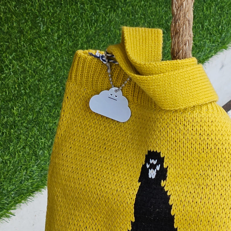 Knitted Tote Bag Grooming Cat