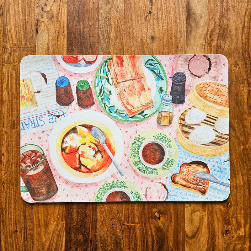 PU Leather Placemat Singapore Theme