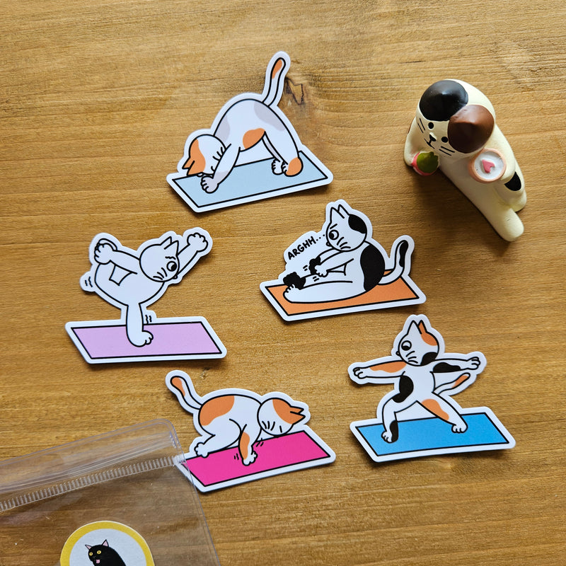Yoga Cats Sticker set