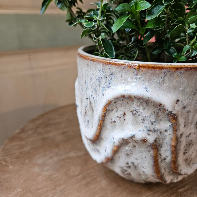 Ceramic Natural Stone Finishing Pot With Wave patterns