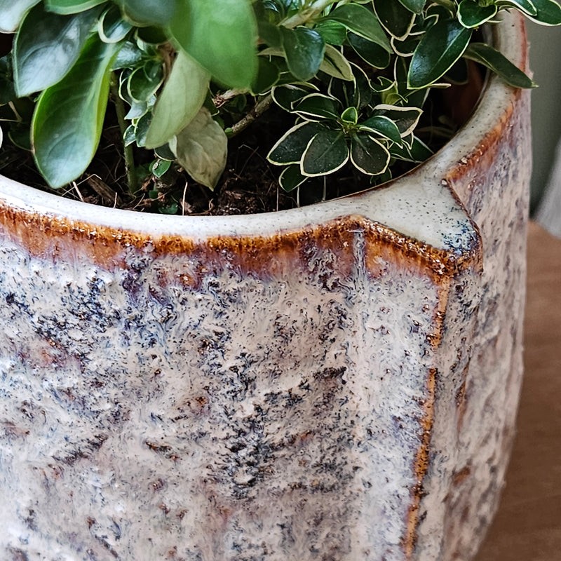 Ceramic Natural Stone Finishing Pot with ears