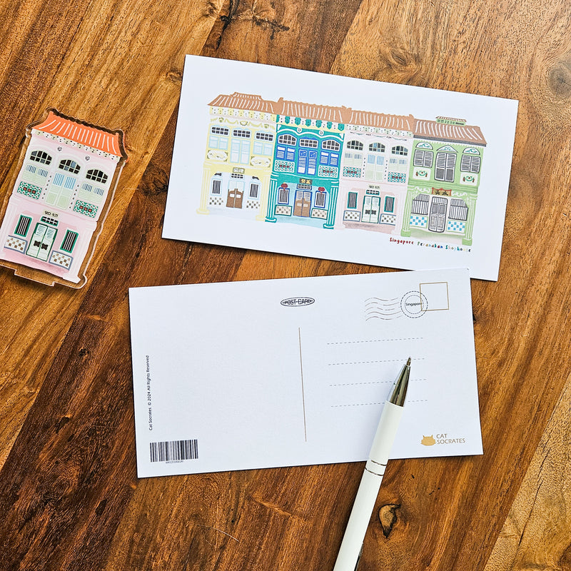 Colorful Shophouse Postcard