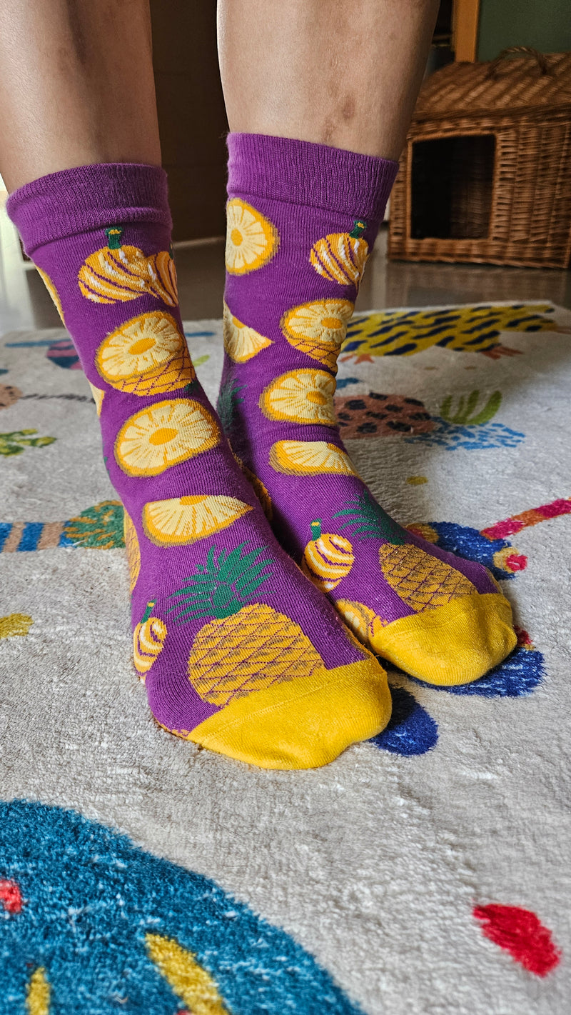 Singapore Fruits Series Pineapple Socks