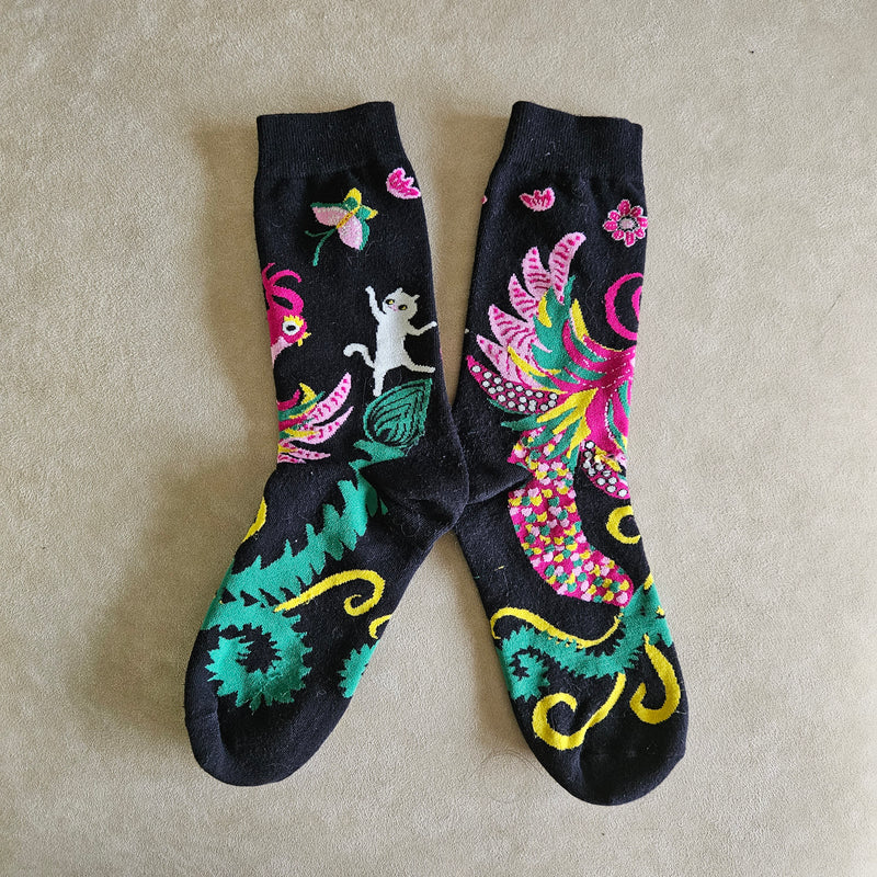 Batik & Kitty Series Socks - Phoenix & Kitty