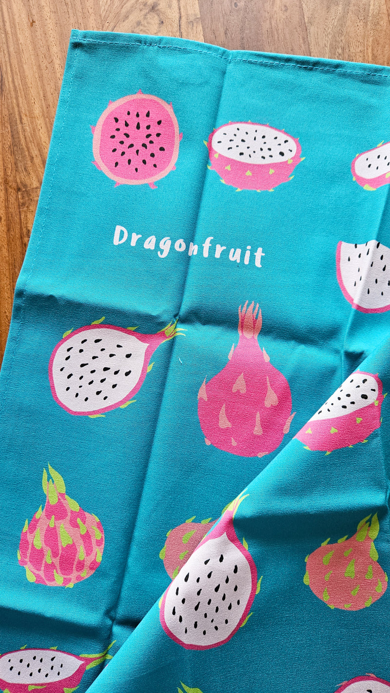 Singapore Fruits Tea Towel - Dragon fruit