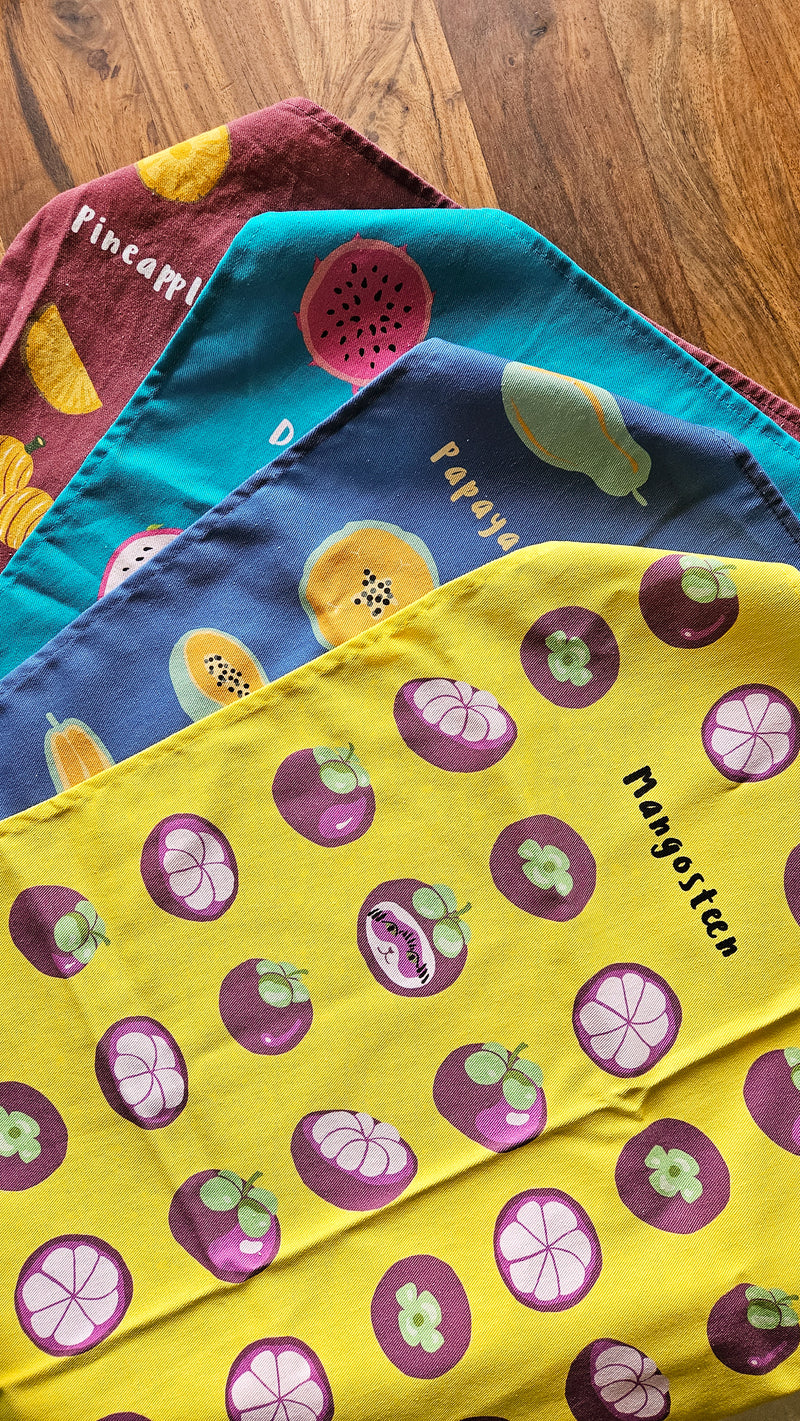 Singapore Fruits Tea Towel - Mangosteen