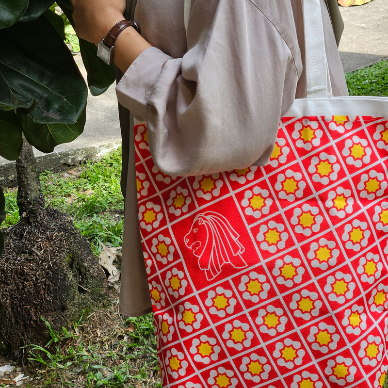 Peranakan Tote Bag - Red