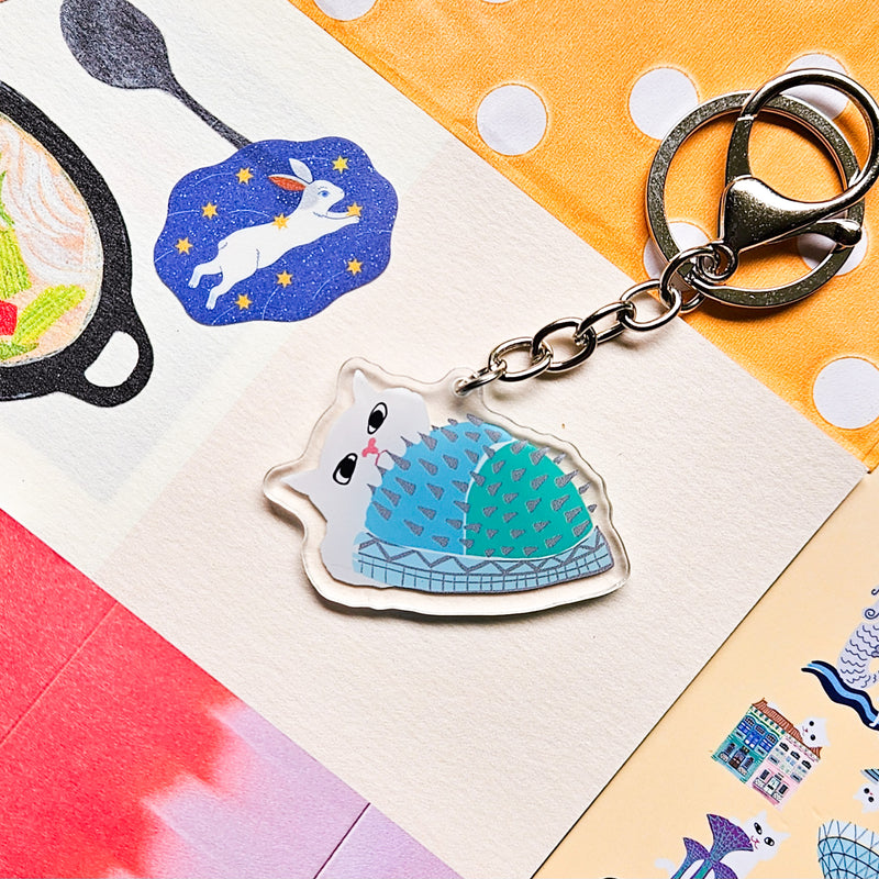 Naughty Kitty &  Singapore Landmarks Acryic  Keychain