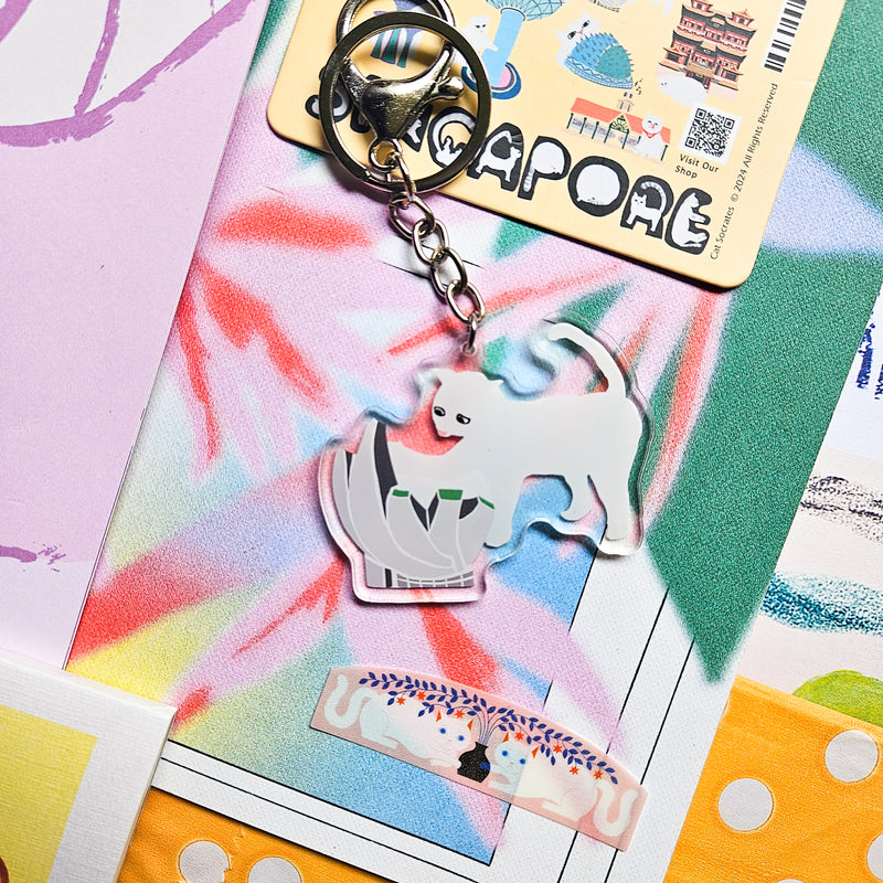 Naughty Kitty &  Singapore Landmarks Acryic  Keychain