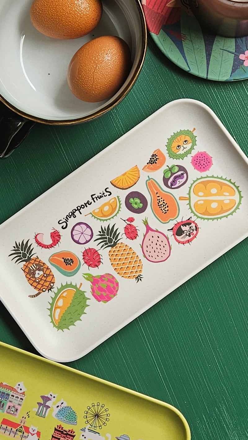 Singapore Fruits Bamboo Tray