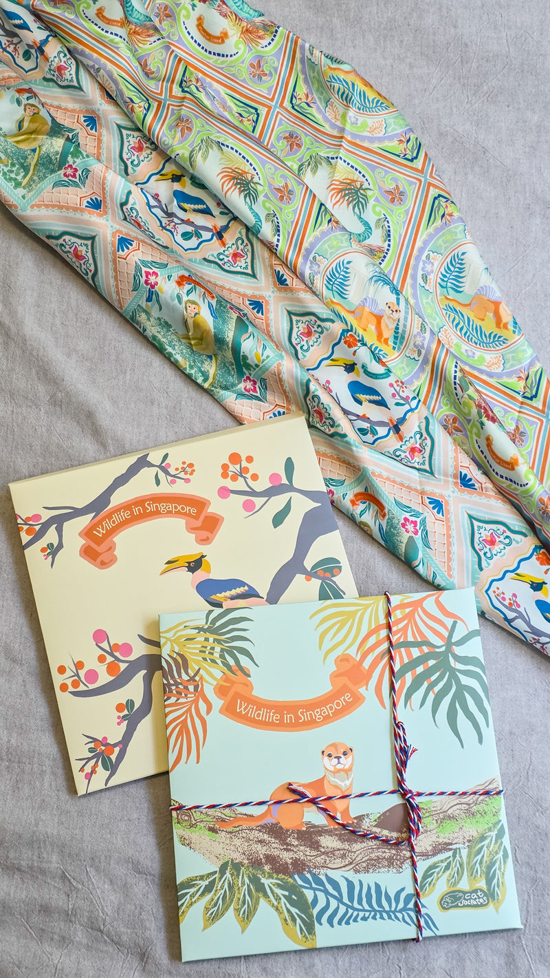 Wildlife in Singapore Scarf - orange