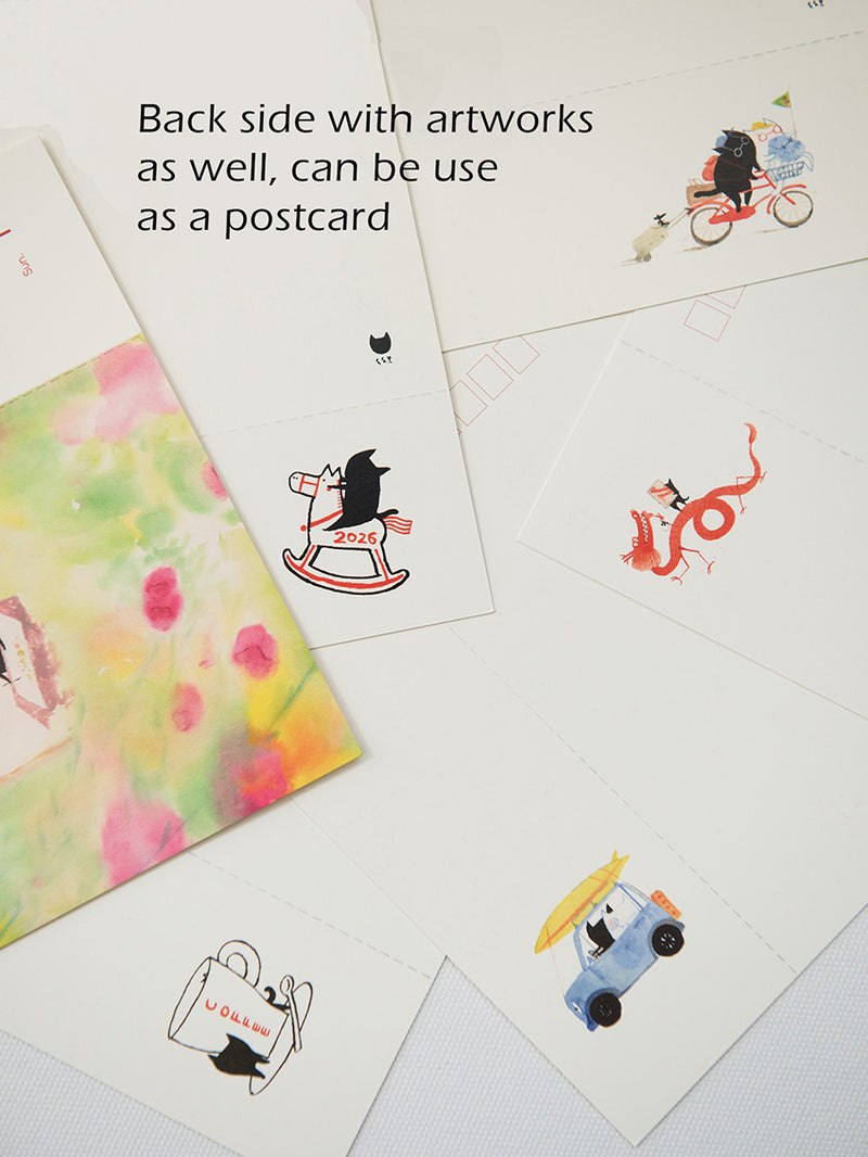 (Pre-order) Black Cat & His Friend 2026 Weekly Desktop Calendar