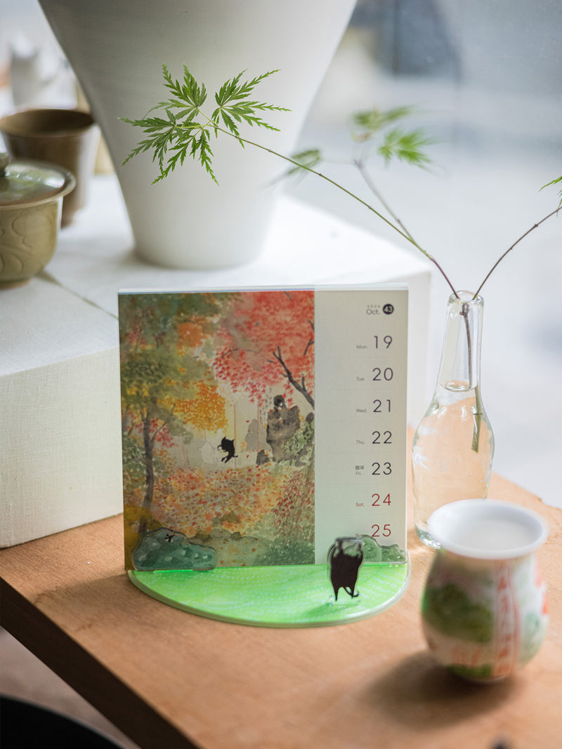 (Pre-order) Black Cat & His Friend 2026 Weekly Desktop Calendar