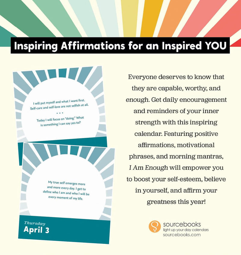 2025 I Am Enough Affirmations Boxed Calendar