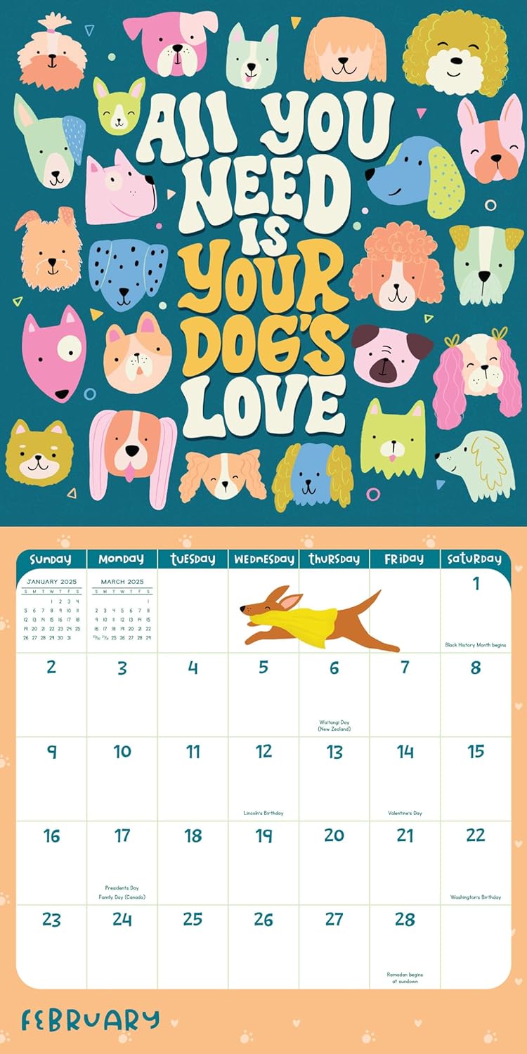 Dog Mom Wall Calendar 2025